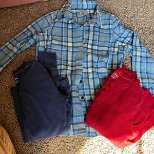 Llbean bundle flannel and thermal shirts